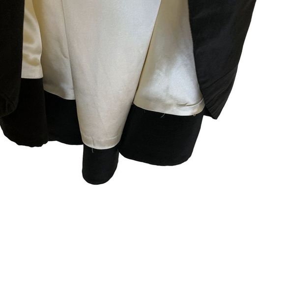 Gomez-Garcia Women's size 10 Ivory Black trimmed Sleeveless high low Dress - Picture 4 of 7